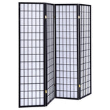 Roberto 4-Panel Room Divider Folding Shoji Screen Black
