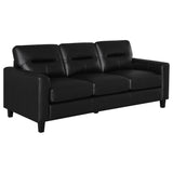 Scotland Faux Leather Upholstered Sofa Set Black