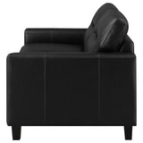 Scotland Faux Leather Upholstered Track Arm Loveseat Black