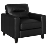 Scotland Faux Leather Upholstered Track Arm Chair Black