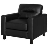 Scotland Faux Leather Upholstered Track Arm Chair Black