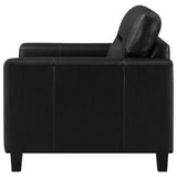 Scotland Faux Leather Upholstered Track Arm Chair Black