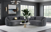 Brookside Velvet Upholstered Sofa Set Dark Grey