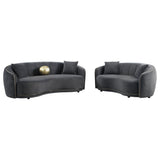 Brookside Velvet Upholstered Sofa Set Dark Grey