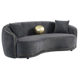 Brookside Velvet Upholstered Sofa Set Dark Grey