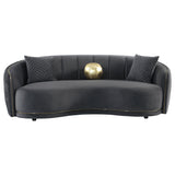 Brookside Velvet Upholstered Sofa Set Dark Grey