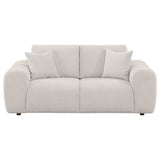 Burnett Chenille Upholstered Wide Arm Loveseat Ivory