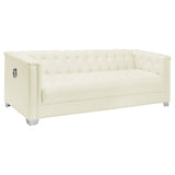 Chaviano Upholstered Track Arm Sofa Pearl White