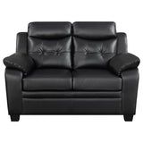 Finley Upholstered Padded Arm Tufted Loveseat Black