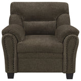 Clementine Upholstered Padded Arm Accent Chair Brown