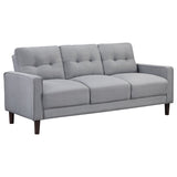 Bowen Upholstered Track Arm Tufted Sofa Beige