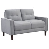 Bowen Upholstered Track Arm Tufted Loveseat Beige
