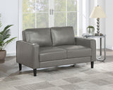 Ruth Upholstered Track Arm Loveseat Black
