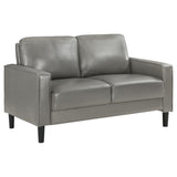 Ruth Upholstered Track Arm Loveseat Black
