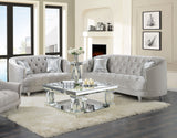 Avonlea Upholstered Sloped Arm Sofa Set Grey Fabric