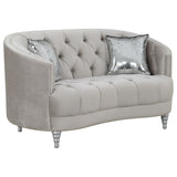 Avonlea Upholstered Sloped Arm Loveseat Grey Fabric