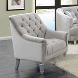 Avonlea Fabric Upholstered Sloped Arm Chair Grey Fabric