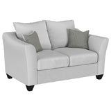 Salizar Upholstered Flared Arm Loveseat Charcoal Grey