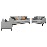 Apperson Upholstered Track Arm Sofa Set Light Grey