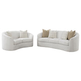 Rainn Boucle Upholstered Sloped Arm Sofa Set Latte