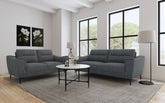 Nolan Upholstered Sofa Set Charcoal