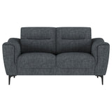 Nolan Upholstered Sloped Track Arm Loveseat Charcoal