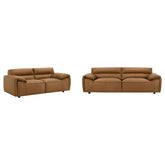 Buxton 2-piece Leather Upholstered Sofa Set Orange