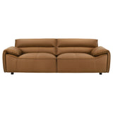 Buxton Top Grain Leather Upholstered Sofa Orange