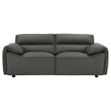 Buxton Top Grain Leather Upholstered Loveseat Graphite