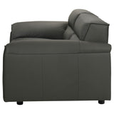 Buxton Top Grain Leather Upholstered Loveseat Graphite