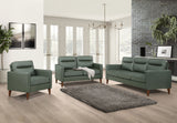 Jonah Upholstered Track Arm Sofa Set Green