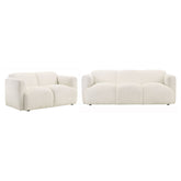 Dorset Upholstered Round Track Arm Sofa Set White
