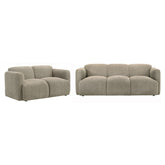 Dorset Upholstered Round Track Arm Sofa Set Brown