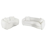 Isabella Faux Sheepskin Upholstered Sofa Set Natural