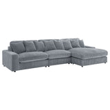 Blaine Upholstered Reversible Chaise Sectional Sofa Fog