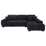 Octavia Fabric Upholstered Track Arm Sectional Sofa Black