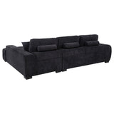 Octavia Fabric Upholstered Track Arm Sectional Sofa Black