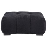 Octavia Fabric Rectangular Upholstered Ottoman Black