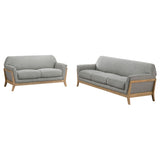 Vaughn Fabric Upholstered Flared Arm Sofa Set Grey