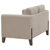 Islington Fabric Upholstered Panel Arm Loveseat Taupe