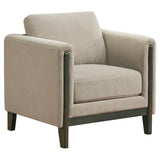 Islington Fabric Upholstered Panel Arm Accent Chair Taupe