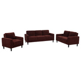Ruth Fabric Upholstered Track Arm Sofa Rust Red