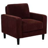 Ruth Fabric Upholstered Track Arm Accent Chair Rust Red