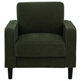 Ruth Fabric Upholstered Track Arm Accent Chair Matcha Green