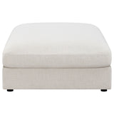 Serene Square Upholstered Ottoman Beige