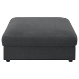 Serene Square Upholstered Ottoman Beige