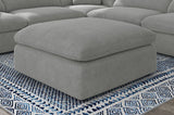 Raleigh Boucle Upholstered Ottoman Grey