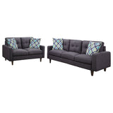 Watsonville Upholstered Track Arm Sofa Set Grey