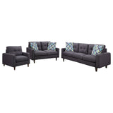 Watsonville Upholstered Track Arm Sofa Set Grey