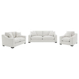 Ashlyn Upholstered Track Arm Sofa Set Sand